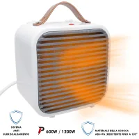 Calentador ventilador estufa ventilada estilo vintage 1200w bajo consumo baño caliente 2 en 1 ventilador mango de cuero 230v
