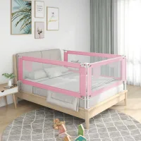Barrera de seguridad para cama infantil tela rosa 190x25 cm