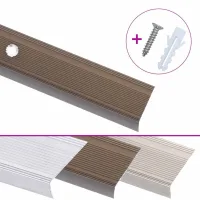 Perfiles de pelda?os forma de l 15uds aluminio marrón 100 cm
