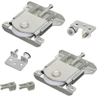 Juego de 2 rodillos para puertas correderas de armarios y roperos — kit de herrajes deslizantes para puertas de armarios y vitrinas