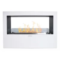 Chimenea de bioetanol de suelo para uso interior y exterior giotto s blanco 100x30x70