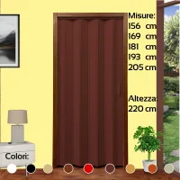 Kit puerta plegable diy 156x220h cm - caoba para cortar y montar a medida completo con instrucciones, tornillos y vídeo mod. lorella