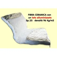 Fibra cerámica ignífuga 1250° con aluminio h 61 x l 200 cm espesor 25 mm densidad 96 kg/mc