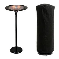 Tempo style - estufa eléctrica saturno | seta calefactora de infrarrojos (3000w) con diseño elegante | ideal para exterior/interior (negro)