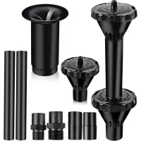 Kit de boquillas para fuente, cabezal rociador de plástico para estanque pequeño, 3 modelos de fuente: flor, hongo y doble capa