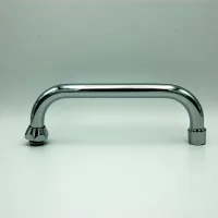 Caño tubo horizontal, plata, 22 cm