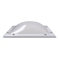 Ironlux - cúpula opal para claraboya cuadrada bivalva - cxd = 80 x 80 cm - exf = 94 x94 cm - incluye juntas, fijaciones y accesorios de montaje