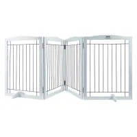 Puerta para perros plegable 81 cmh x 245 cma, 4 paneles, blanca