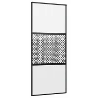 Puerta de cristal negro calado de 90 x 2 x 205 cm de aluminio - pangivo