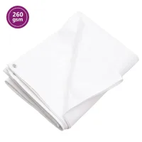 Lona de 260 g/m², 6x6 m, blanca, hdpe