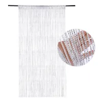 Cortinas blancas con flecos de cuentas para puertas, 91 x 196 cm, con borlas de cristal. ideales para decorar una puerta, una oficina o