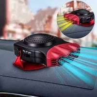 Calefactor para coche 2 en 1 con calentamiento y enfriamiento rápidos, antivaho, 12 v, 150 w, enchufe de mechero de 3 pines, rojo