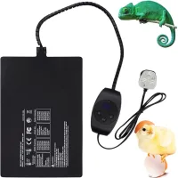 Almohadilla calefactora para reptiles con termostato, calentador para terrario de 8x12 pulgadas con adhesivo para tanques de 30-40 galones, manta cal