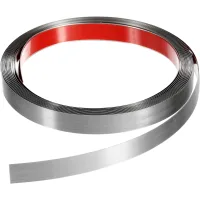 Molduras decorativas autoadhesivas de acero inoxidable y plata para paredes y cantos de azulejos, plata cepillada, 10 mm x 5 m.