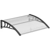 Toldo de aluminio y policarbonato de 100x75 cm, protección uv contra la lluvia.