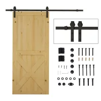 Kit para puerta corredera, sistema de puerta empotrada para puertas de 35-45 mm de espesor y ancho máximo de 1 m, carga