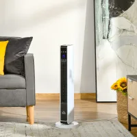 Radiador eléctrico de bajo consumo de 1100/2200 w con mando a distancia, pantalla led, temporizador de 8 horas, color blanco.