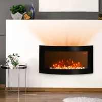 Chimenea eléctrica mural con calefacción integrada y llama led.