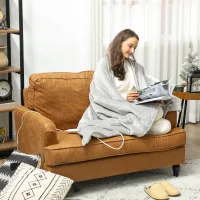 Coperta riscaldata, plaid riscaldato, 9 livelli di calore, timer da 9 ore, lavabile in lavatrice, 180x130 cm, grigio
