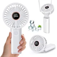 Mini ventilador bolsillo 3 velocidades silenciosas, blanco, portátil/escritorio