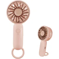 Nuevo ventilador de bolsillo, minimosquetón portátil, ventilador de mano con carga usb (rosa