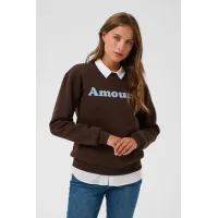 Kaffe Sudadera 'KAmila'  azul claro / moca