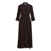 VILA Vestido camisero 'VIAya Paya'  marrón oscuro / negro