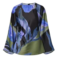 YAS Blusa  azul / oliva / negro
