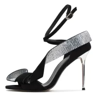 CESARE GASPARI Sandalias  negro / plata