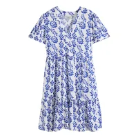 bonprix Vestido  azul / blanco
