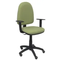Silla De Oficina Ergonómica Con Mecanismo De Contacto Permanente, Regulable En Altura Y Ruedas De Parquet - Asiento Y Respaldo Tapizados En Tejido Bali Color Verde (brazos Regulables En Altura) Piqueras Y Crespo Modelo Ayna
