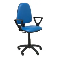 Silla De Oficina Ayna Similpiel Azul Con Brazos