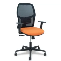 Silla Alfera Sincro Malla Negra Bali Naranja Brazo Regulable