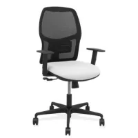 Silla Alfera Sincro Malla Negra Bali Blanco Brazo Regulable