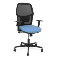 Silla Alfera Sincro Malla Negra Bali Azul Cielo Brazo Regulable