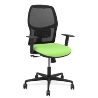 Silla Alfera Sincro Malla Negra Bali Pistacho Brazo Regulable