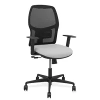 Silla Alfera Sincro Malla Negra Bali Gris Claro Brazo Regulable