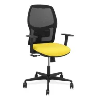 Silla Alfera Sincro Malla Negra Bali Amarillo Brazo Regulable