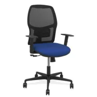 Silla Alfera Sincro Malla Negra Bali Azul Marino Brazo Regulable