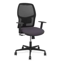 Silla Alfera Sincro Malla Negra Bali Gris Oscuro Brazo Regulable