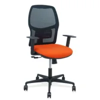 Silla Alfera Sincro Malla Negra Bali Naranja Oscuro Brazo Regulable