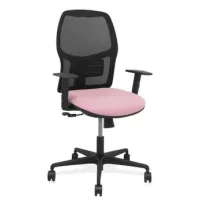 Silla Alfera Sincro Malla Negra Bali Rosa Brazo Regulable