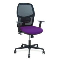 Silla Alfera Sincro Malla Negra Bali Morado Brazo Regulable