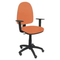 Silla De Oficina Ergonómica Con Mecanismo De Contacto Permanente, Regulable En Altura Y Ruedas De Parquet  Asiento Y Respaldo Tapizados En Tejido Bali Color Marrón (brazos Regulables En Altura) Piqueras Y Crespo Modelo 04cp