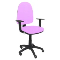 Silla De Oficina Ergonómica Con Mecanismo De Contacto Permanente, Regulable En Altura Y Ruedas De Parquet  Asiento Y Respaldo Tapizados En Tejido Bali Color Lila (brazos Regulables En Altura) Piqueras Y Crespo Modelo 04cp