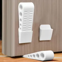 Tope De Puerta Para Suelo - 2 Piezas, Ajustable, De Goma Blanca, Antideslizante.