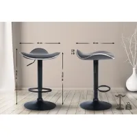 Taburete de bar shanghai simil cuero gris 45x45x71 cm