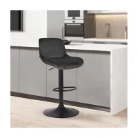 Taburete de bar solon negro terciopelo negro 50x50x85 cm