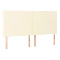 Cabeceros 4 unidades cuero sintético color crema 90x5x78/88cm alto