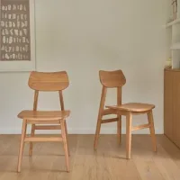 Juego De 2 Sillas De Madera De Teca Maciza